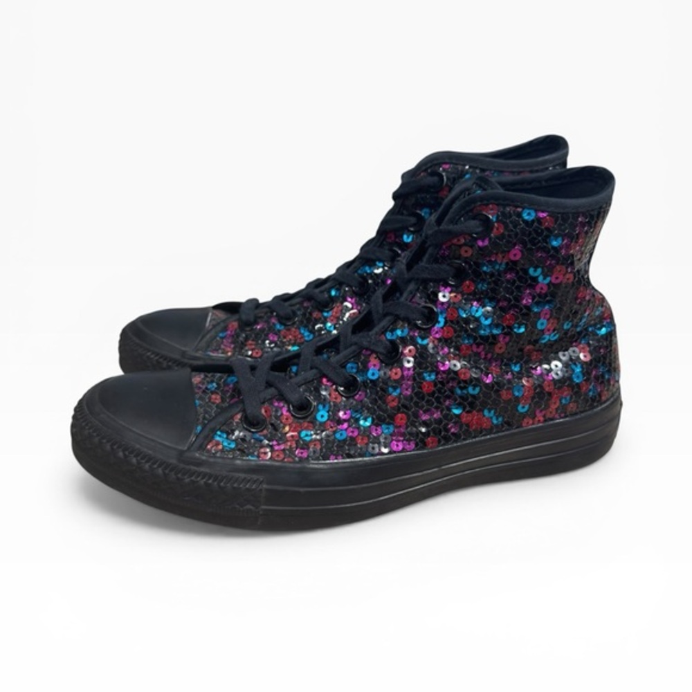 Converse Chuck Taylor All Star Hi Multi Colored Sequin Sneakers Black Size US 7